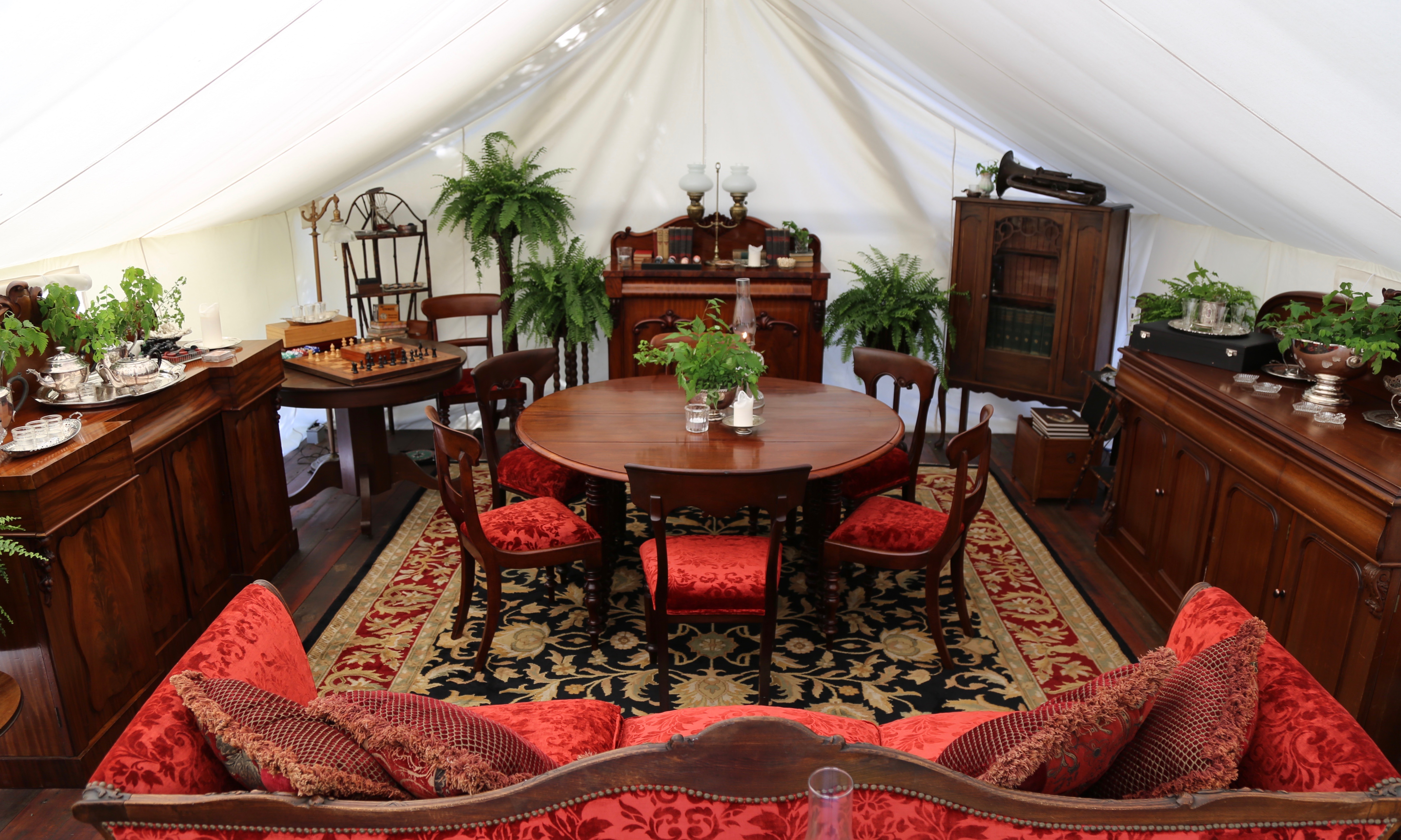 Games Tent Set Up for Private Dining